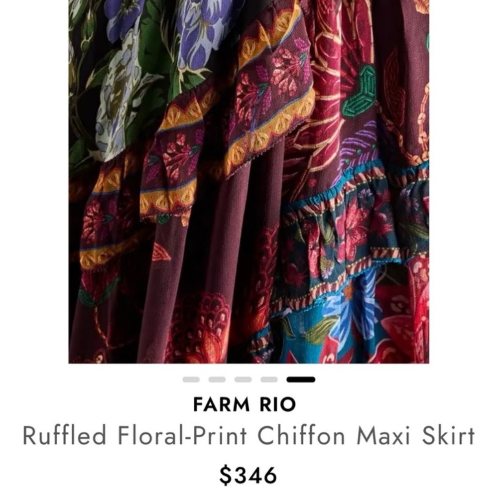 FARM Rio Floral Mix Ruffle Maxi Skirt - Picture 3 of 5